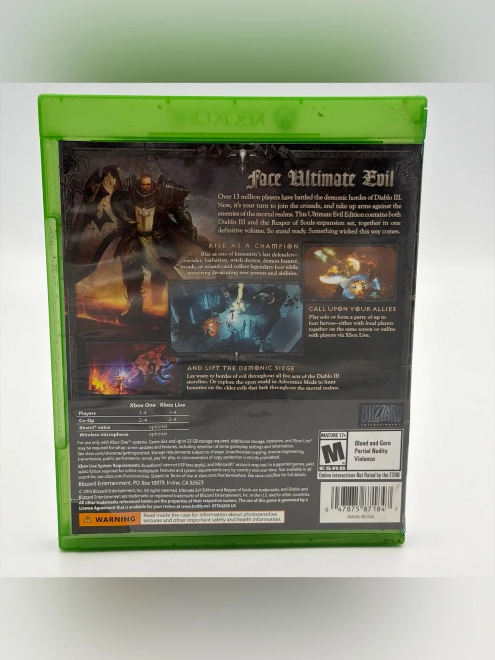 Blizzard Diablo III: Reaper of Souls - Xbox One (Black)
